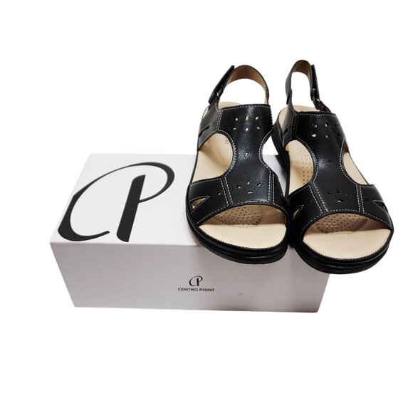 Centro Point Womens Leather Slingback Sandals With Box Size 8 - Picture 7 of 15